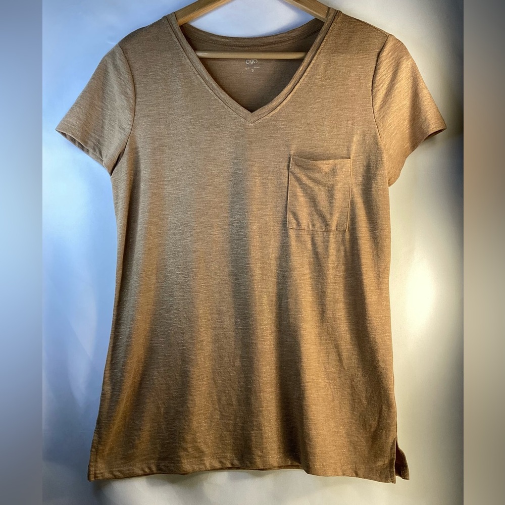 Cato top vneck gold shimmer
